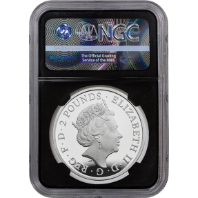 現貨 - 2018英國-紅龍-1盎司銀幣(精鑄)-NCG PF69鑑定幣-Early Release版-女王的野獸標籤(黑底)