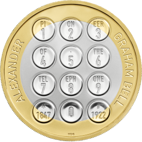 現貨 - 2022英國-亞歷山大·格拉漢姆·貝爾(電話機專利權)-12克銀幣 (介紹紙褶痕)