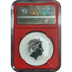 現貨 - 2018吐瓦魯-雷神-索爾-1盎司銀幣(普幣)-NGC MS70鑑定幣-First Release版(Marvel標籤-紅底)-局部氧化