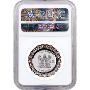 現貨 - 2018斐濟-可口可樂-瓶蓋造形-6克銀幣-NGC PF70 UC鑑定幣-First Day of Issue版-可樂標籤(白底)