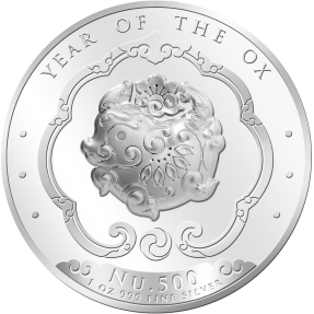 現貨 - 2021不丹-生肖-牛年-高浮雕-1盎司銀幣(精鑄)
