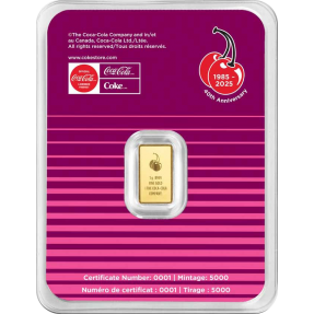現貨 - 2025-PAMP-櫻桃味可口可樂-40週年紀念-1克金條(卡裝)