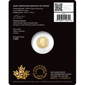 現貨 - 2024加拿大-楓葉-北極熊標記版-1/10盎司金幣(普鑄)(卡裝)(首發版)