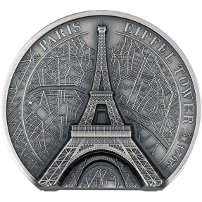 預購(確定有貨) - 2024庫克群島-巴黎-艾菲爾鐵塔-2盎司銀幣