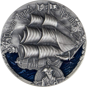 現貨 - 2019喀麥隆-黑鬍子船舶-復仇女王號-2盎司銀幣