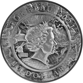 現貨 - 2021托克勞-中國龍&牛-(2盎司銀+11.5盎司銅)銀幣