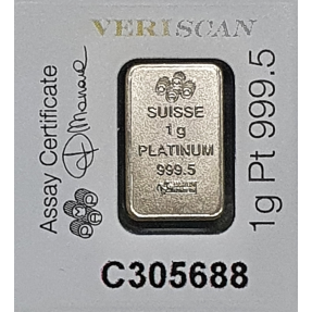 現貨 - PAMP-財富女神-1克鉑金條