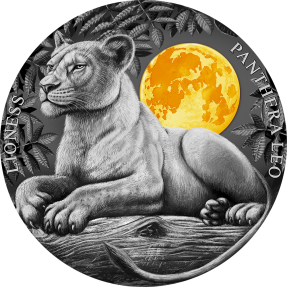 預購(確定有貨) - 2021紐埃-月光下野生動物系列-母獅-2盎司銀幣