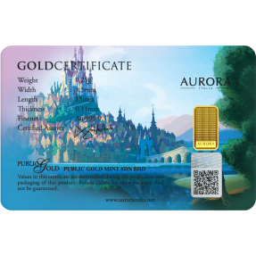 現貨 - Aurora-迪士尼-魔髮奇緣-樂佩公主-限量版-0.25克金條