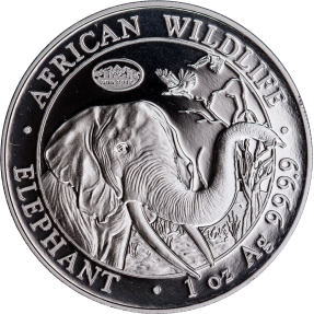 現貨 - 2017索馬尼亞-大象-1盎司銀幣(丹佛美國錢幣協會標記版)