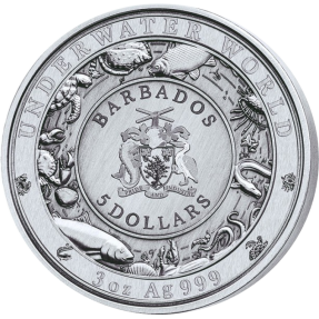 現貨 - 2018巴貝多-水下世界系列-海龜-3盎司銀幣