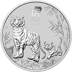 現貨 - 2022澳洲伯斯-生肖-虎年-1/2盎司銀幣(普幣)