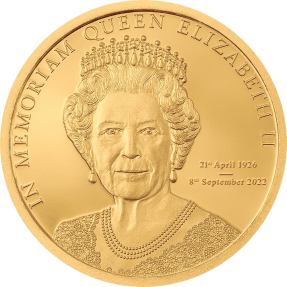 現貨 - 2022庫克群島-紀念伊麗莎白二世-0.5克金幣