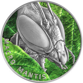 現貨 - 2022紐埃-微距昆蟲系列-螳螂-2盎司銀幣